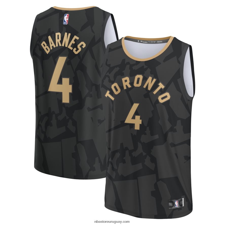 toronto raptors scottie barnes negro fastbreak jersey 6L080N7158 NBA