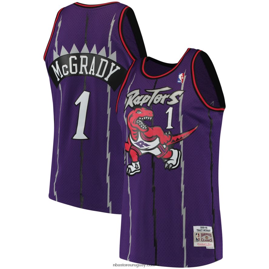 toronto raptors tracy mcgrady mitchell & ness púrpura clásico de madera dura swingman jersey 6L080N180 NBA