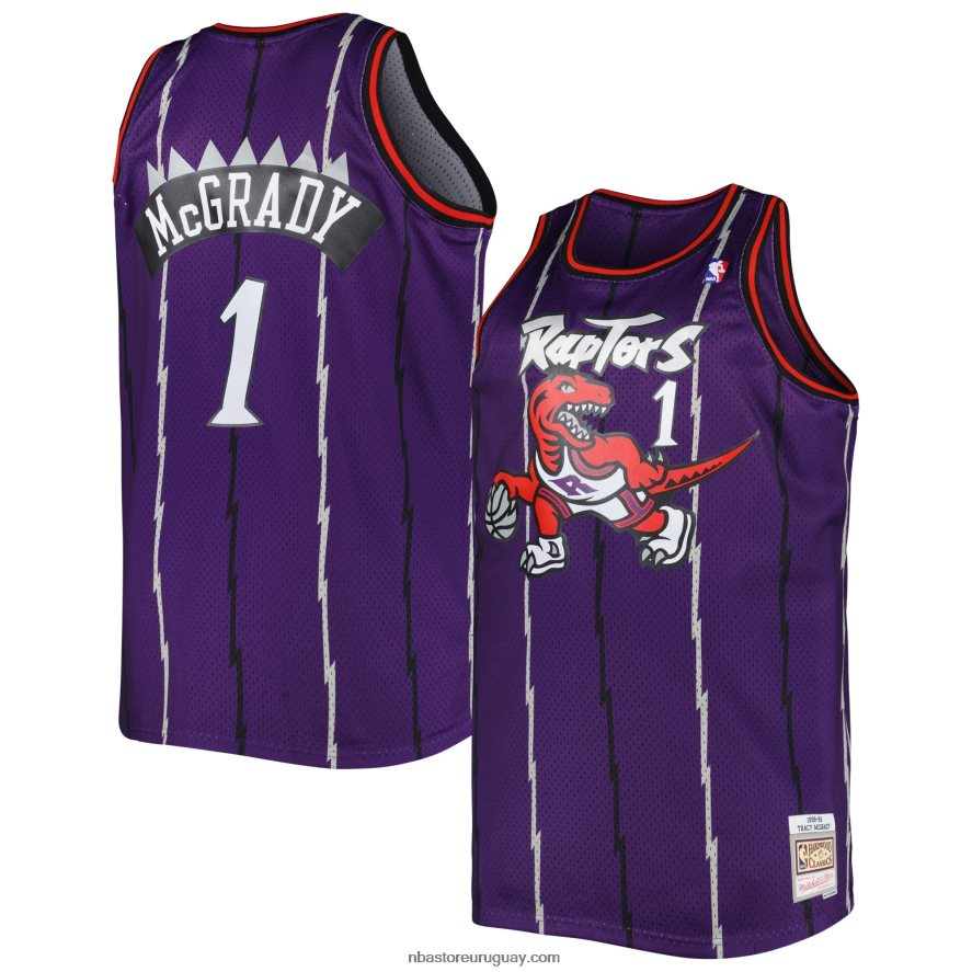 toronto raptors tracy mcgrady mitchell & ness púrpura grande y alto clásico de madera dura swingman jersey 6L080N6195 NBA