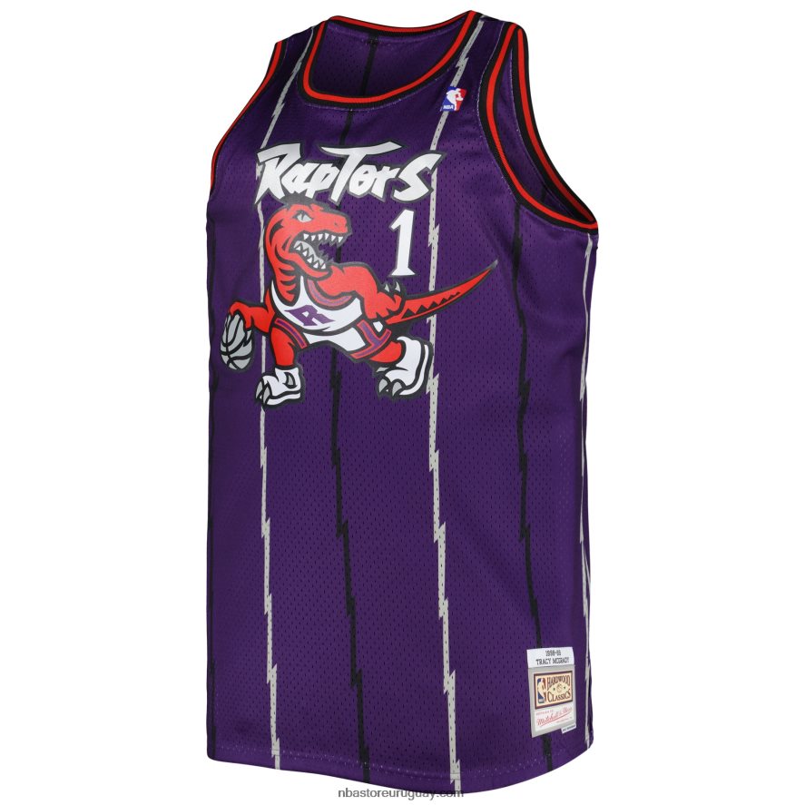 toronto raptors tracy mcgrady mitchell & ness púrpura grande y alto clásico de madera dura swingman jersey 6L080N6195 NBA