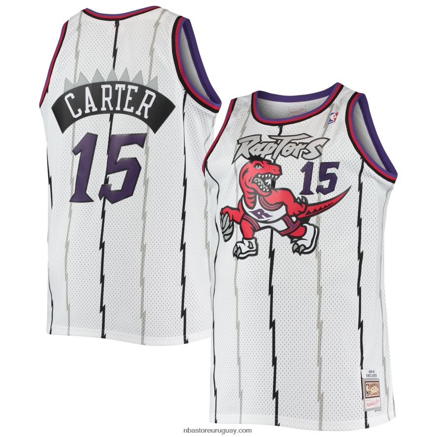 toronto raptors vince carter mitchell & ness blanco grande y alto clásico de madera dura swingman jersey 6L080N6322 NBA