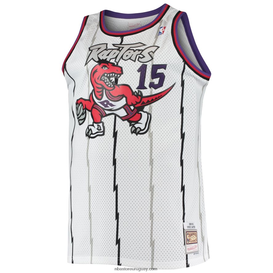 toronto raptors vince carter mitchell & ness blanco grande y alto clásico de madera dura swingman jersey 6L080N6322 NBA