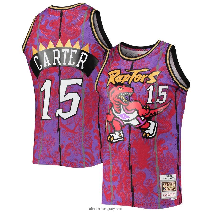 toronto raptors vince carter mitchell & ness púrpura clásico de madera dura año nuevo lunar swingman jersey 6L080N1153 NBA