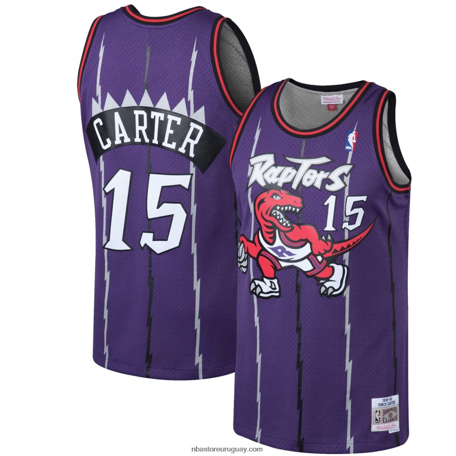 toronto raptors vince carter mitchell & ness púrpura clásico de madera dura swingman jersey 6L080N13 NBA