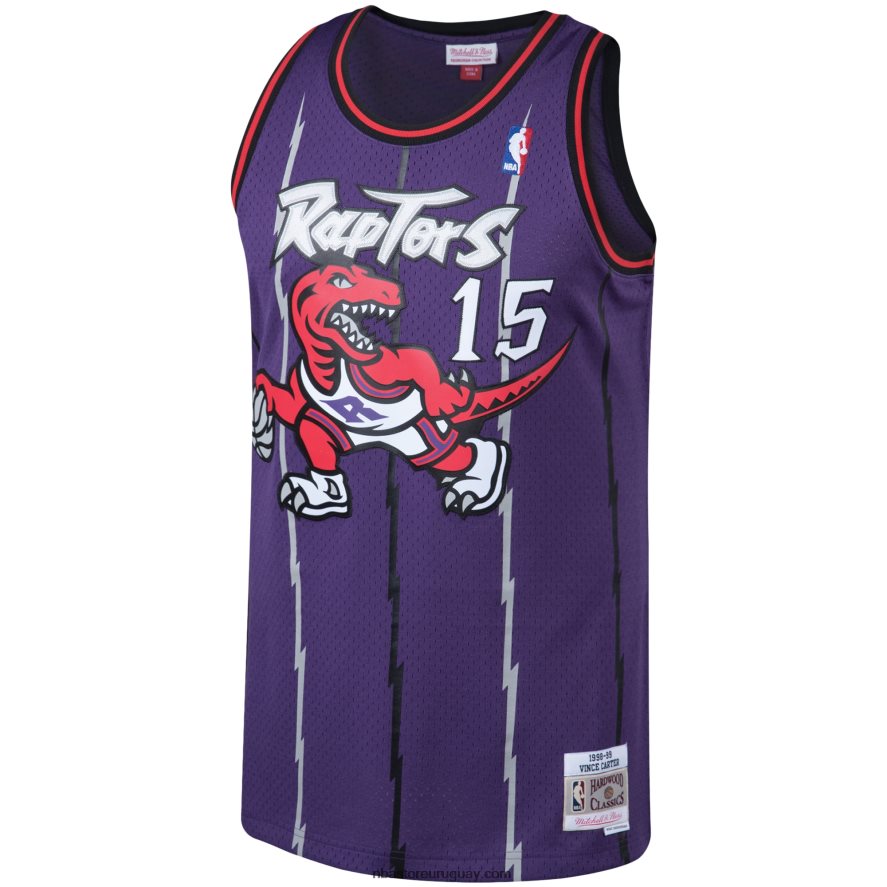 toronto raptors vince carter mitchell & ness púrpura grande y alto clásico de madera dura jersey 6L080N2188 NBA