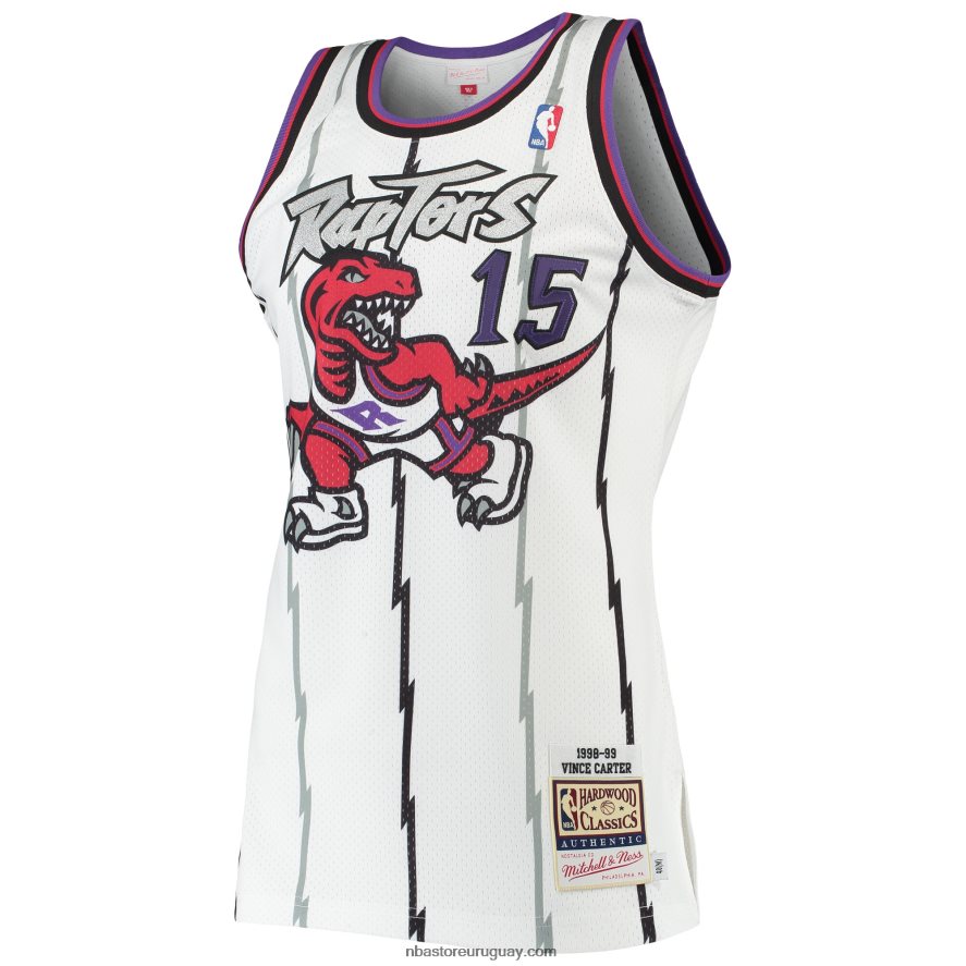 toronto raptors vince carter mitchell & ness white hardwood classics jersey auténtico 6L080N1712 NBA