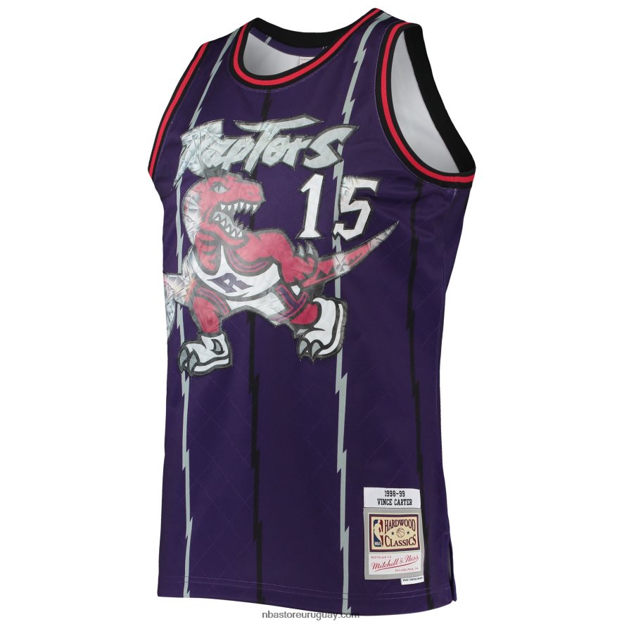 toronto raptors vince carter púrpura madera dura clásicos 75 aniversario diamante swingman jersey 6L080N4632 NBA