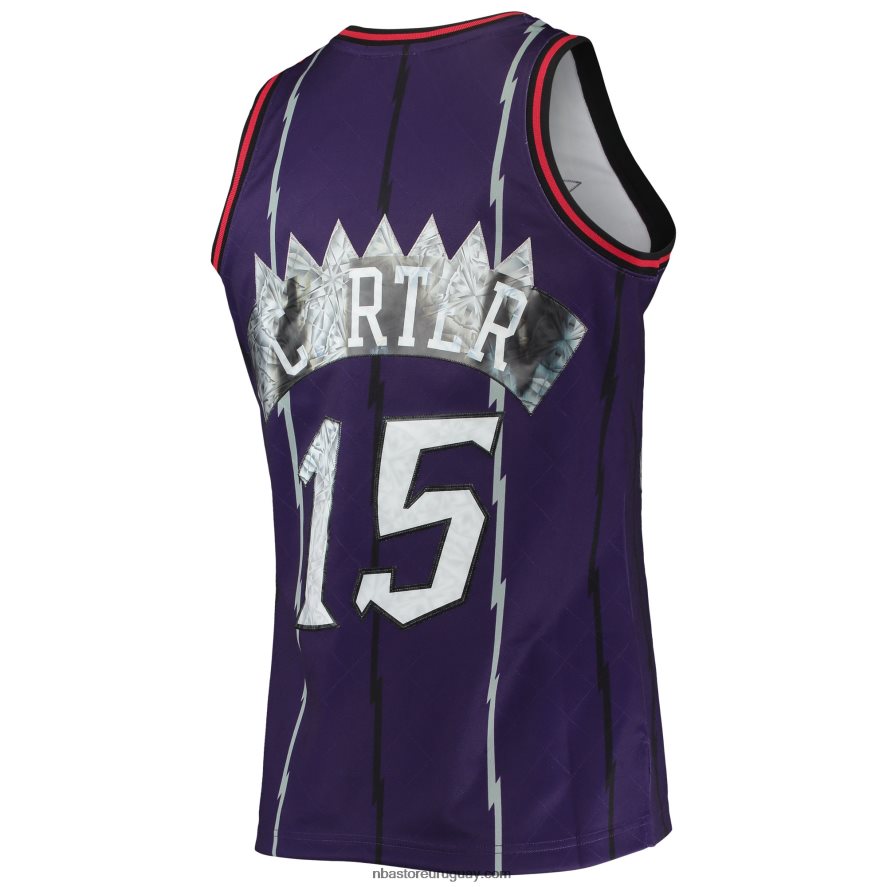 toronto raptors vince carter púrpura madera dura clásicos 75 aniversario diamante swingman jersey 6L080N4632 NBA