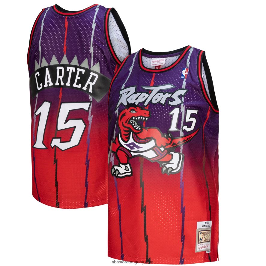 toronto raptors vince carter rojo/púrpura hardwood classics fadeaway swingman player jersey 6L080N3033 NBA
