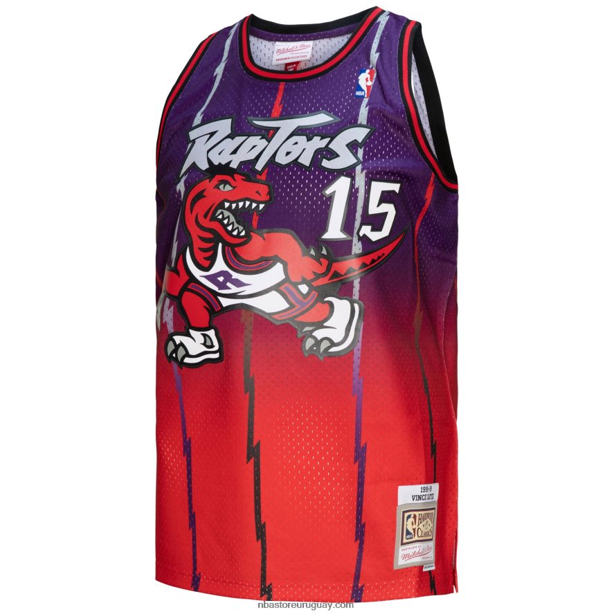 toronto raptors vince carter rojo/púrpura hardwood classics fadeaway swingman player jersey 6L080N3033 NBA