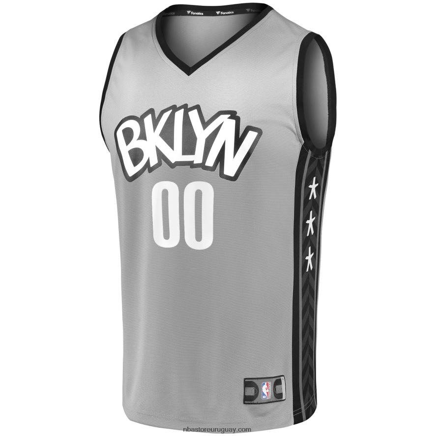 Brooklyn Nets réplica de camiseta personalizada gris Fast Break 6L080N1401 NBA