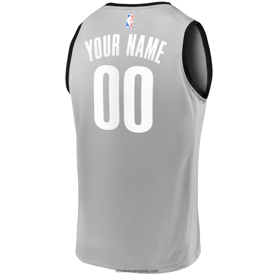 Brooklyn Nets réplica de camiseta personalizada gris Fast Break 6L080N1401 NBA