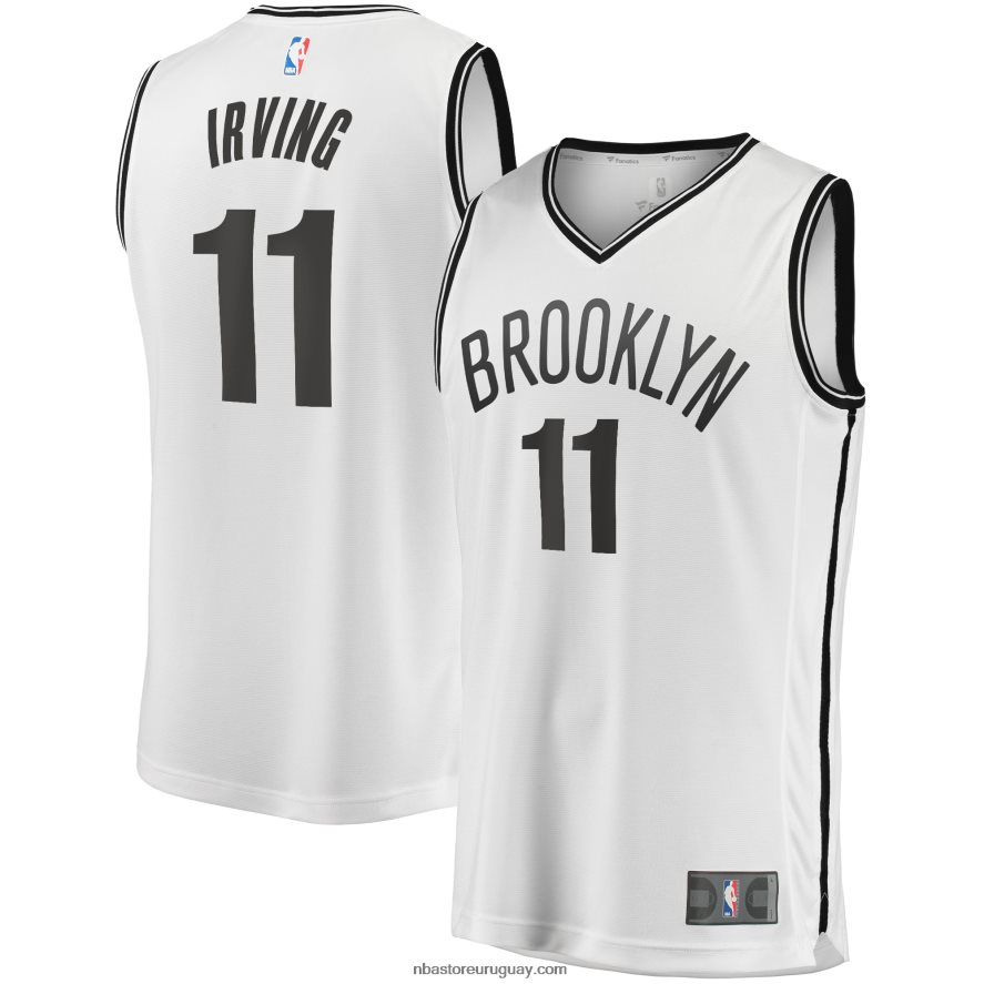 brooklyn nets kyrie irving blanco 2019 fast break jugador movimiento jersey 6L080N7847 NBA
