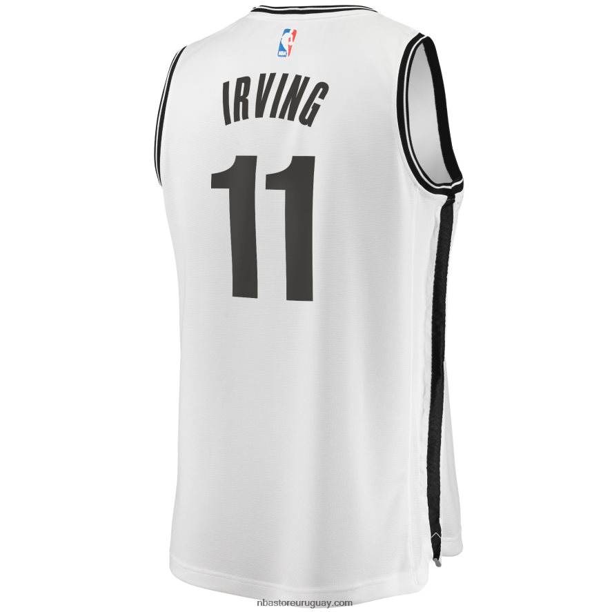 brooklyn nets kyrie irving blanco 2019 fast break jugador movimiento jersey 6L080N7847 NBA