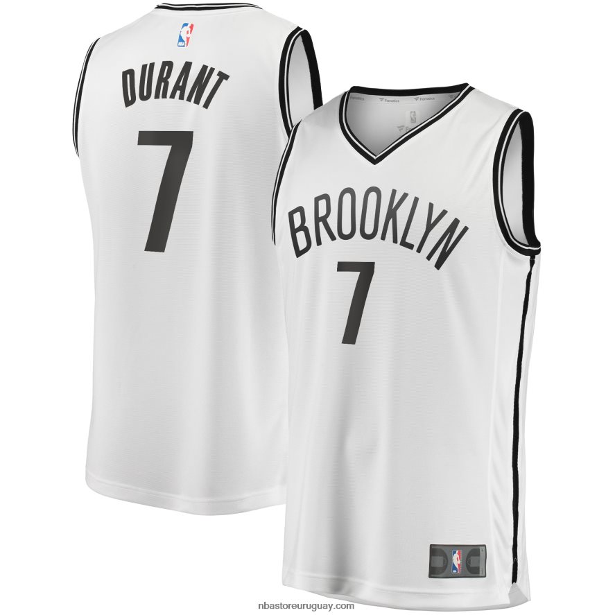 camiseta de movimiento de jugador de ruptura rápida de kevin durant de brooklyn nets white 2019 6L080N2700 NBA