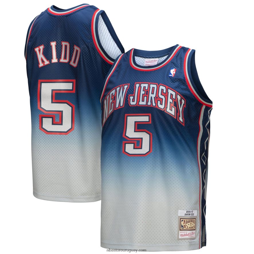 new jersey nets jason kid d gris/azul hardwood classics fadeaway swingman player jersey 6L080N2095 NBA