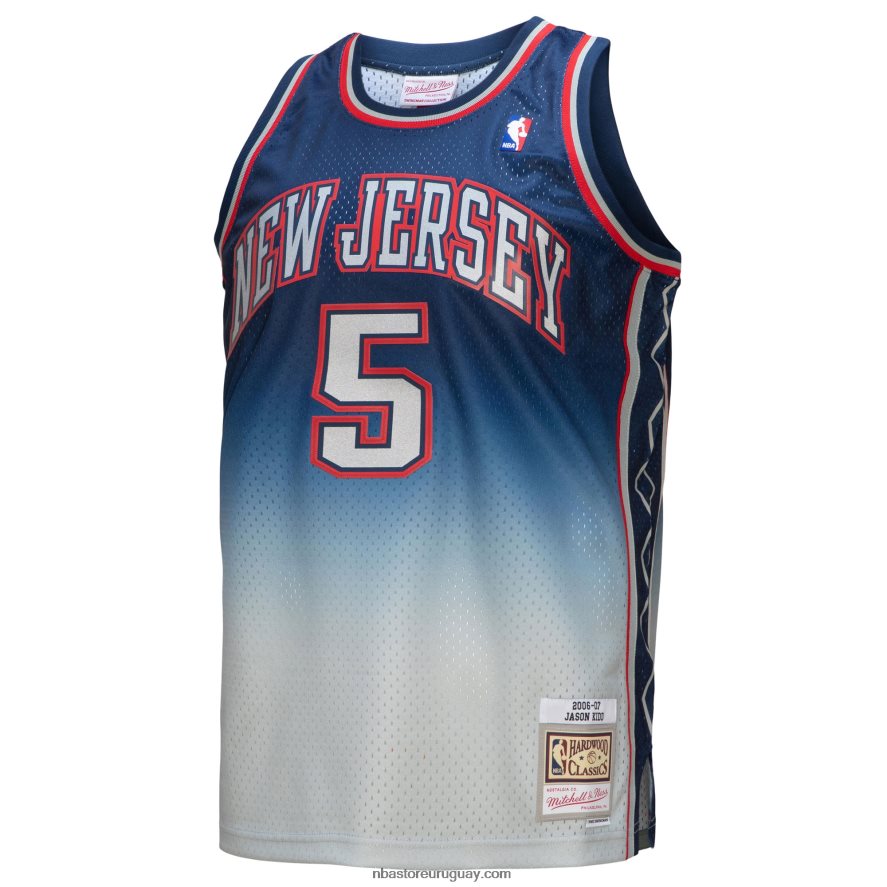 new jersey nets jason kid d gris/azul hardwood classics fadeaway swingman player jersey 6L080N2095 NBA