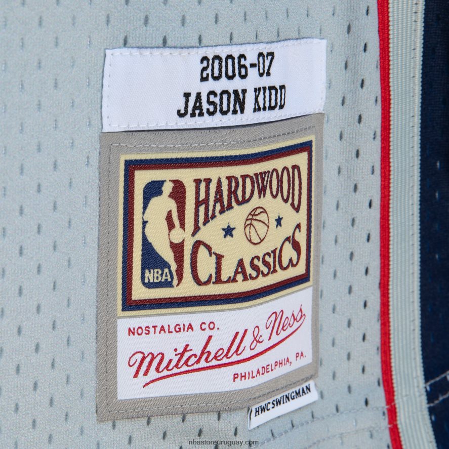 new jersey nets jason kid d gris/azul hardwood classics fadeaway swingman player jersey 6L080N2095 NBA