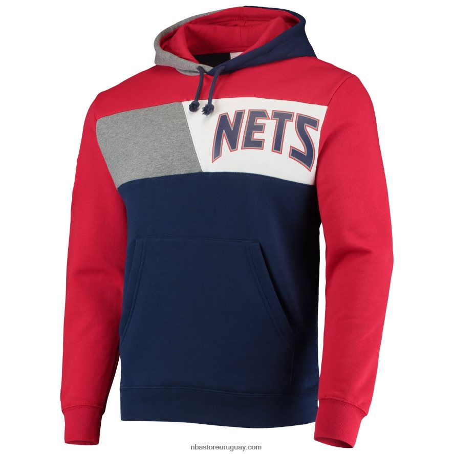 new jersey nets mitchell & ness azul marino hardwood classics colorblock sudadera con capucha 6L080N6683 NBA