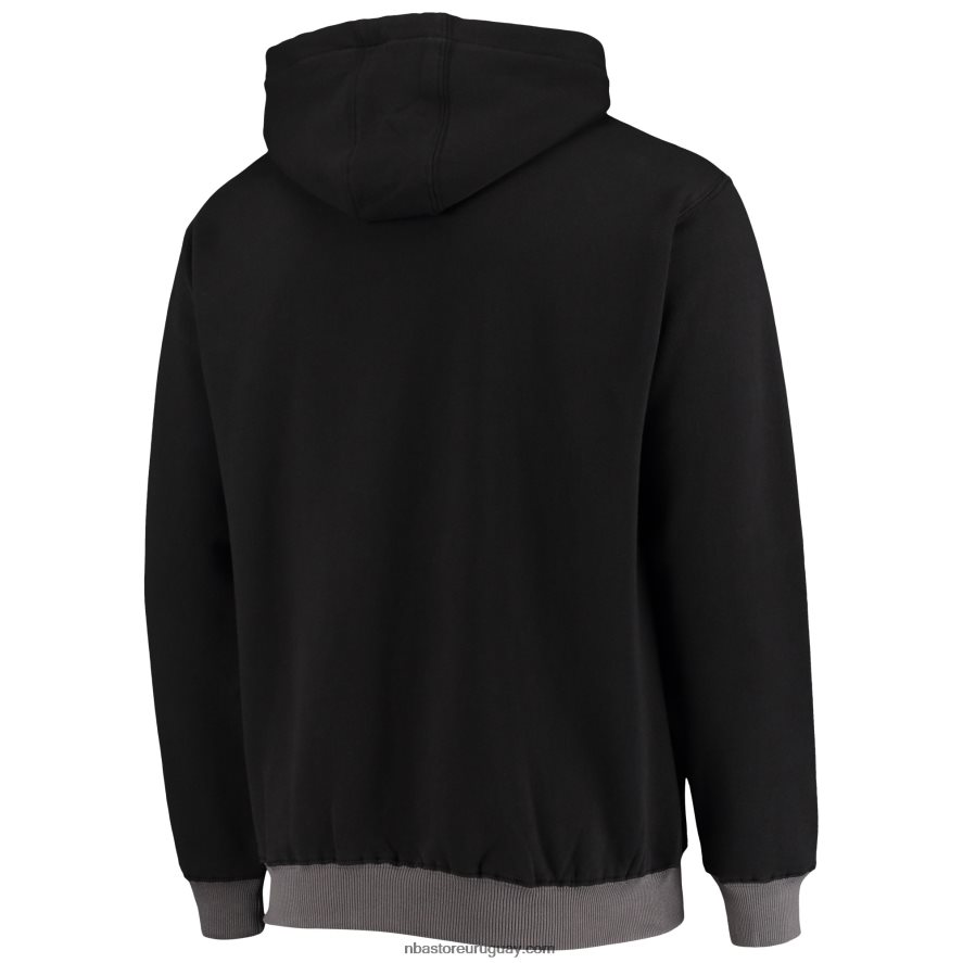 new jersey nets sudadera con capucha de gran tamaño en tono negro/gris 6L080N5738 NBA