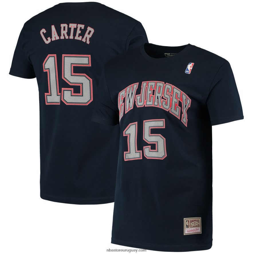 new jersey nets vince carter mitchell & ness navy hardwood classics puntada nombre y número camiseta 6L080N2197 NBA