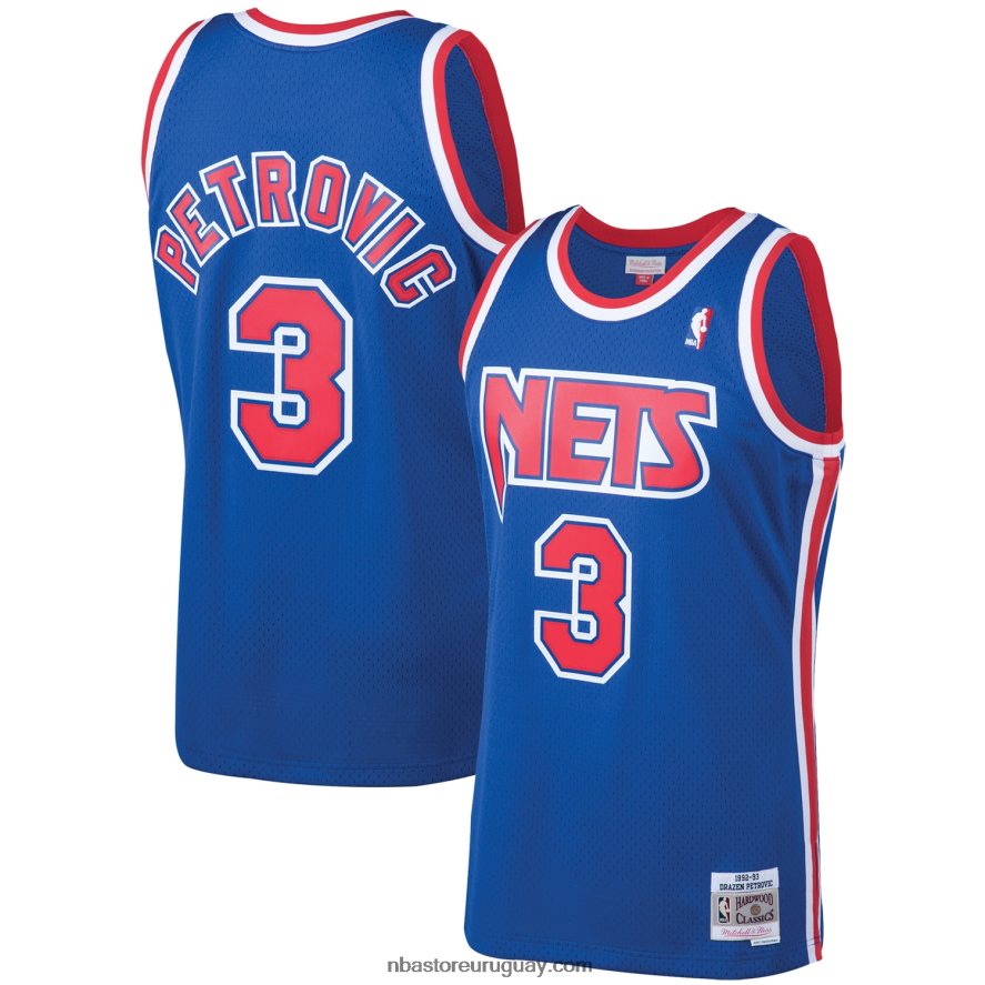 redes de nueva jersey drazen petrovic mitchell & ness royal 199hardwood classics swingman jersey 6L080N7751 NBA