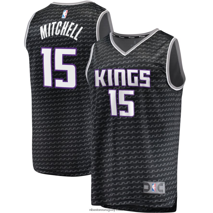 Sacramento Kings Davion Mitchell Réplica de camiseta negra de ruptura rápida 6L080N1690 NBA