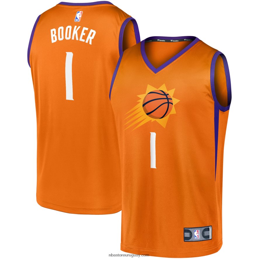 Phoenix Suns Devin Booker Réplica de camiseta naranja del equipo Fast Break 6L080N4840 NBA