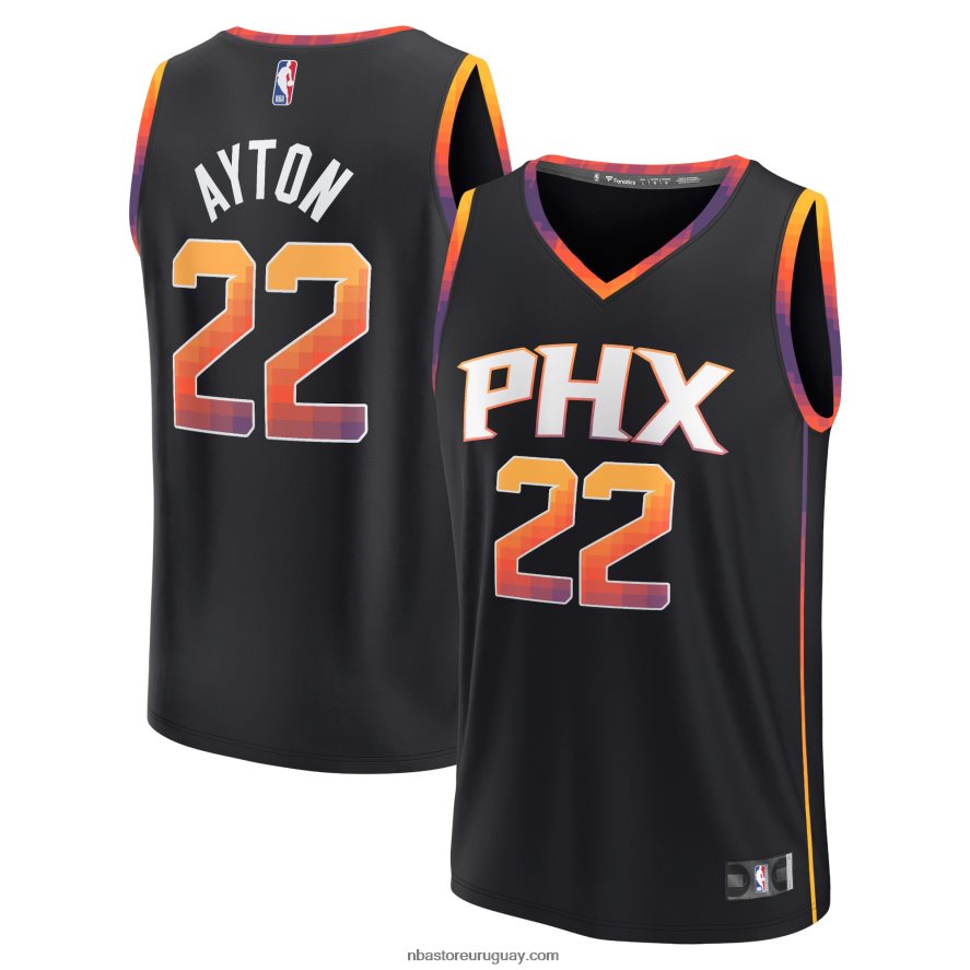 phoenix suns deandre ayton camiseta de jugador de ruptura rápida negra 6L080N1000 NBA