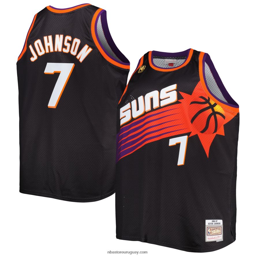 phoenix suns kevin johnson mitchell & ness negro grande y alto clásico de madera dura swingman jersey 6L080N7835 NBA