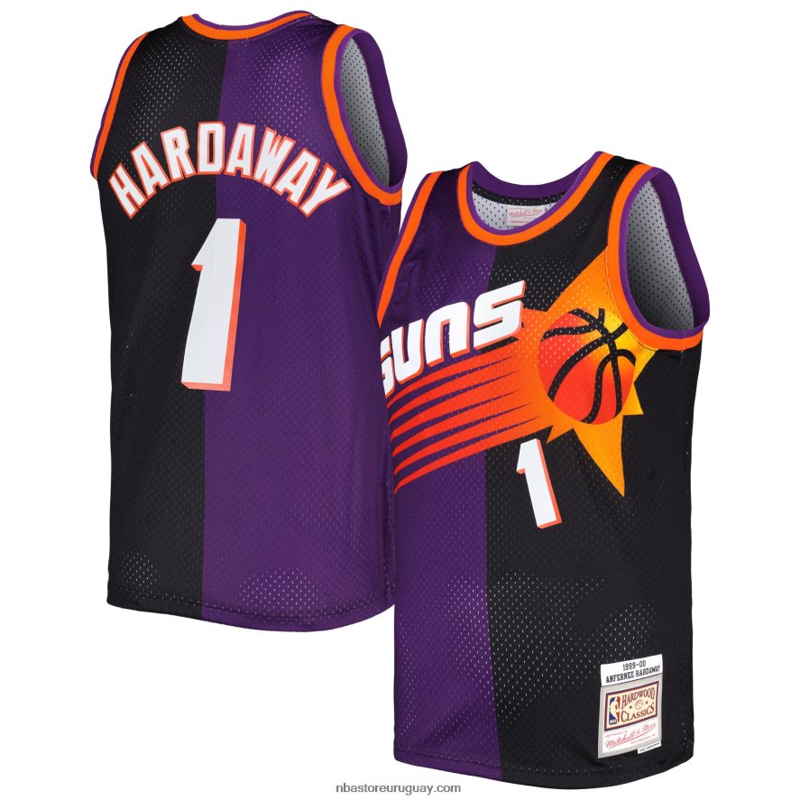 phoenix suns penny hardaway mitchell & ness púrpura / negro hardwood classics split swingman jersey 6L080N1514 NBA