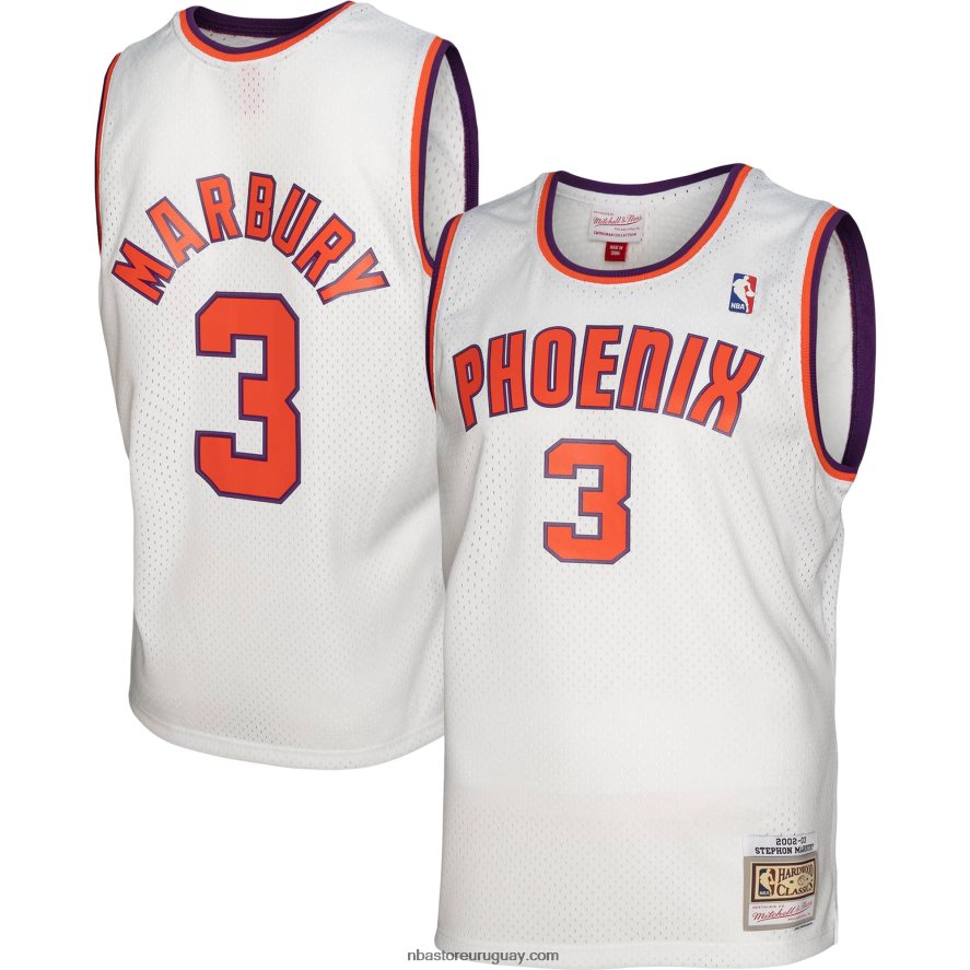 phoenix suns stephon marbury mitchell & ness white hardwood classics swingman jersey 6L080N4252 NBA