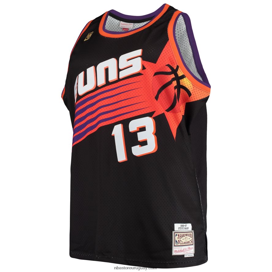 phoenix suns steve nash mitchell & ness negro grande y alto clásico de madera dura jersey 6L080N597 NBA