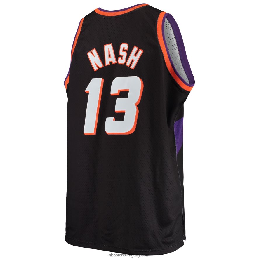 phoenix suns steve nash mitchell & ness negro grande y alto clásico de madera dura jersey 6L080N597 NBA