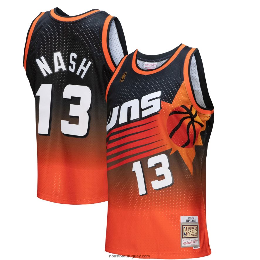 phoenix suns steve nash naranja / negro hardwood classics fadeaway swingman player jersey 6L080N1027 NBA