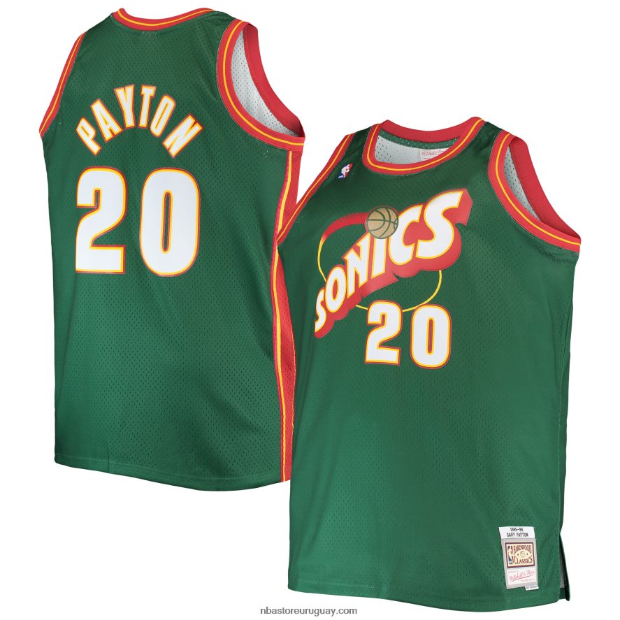 seattle supersonics gary payton mitchell & ness verde grande y alto clásico de madera dura swingman jersey 6L080N7540 NBA
