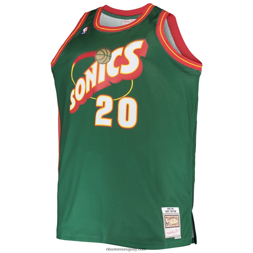 seattle supersonics gary payton mitchell & ness verde grande y alto clásico de madera dura swingman jersey 6L080N7540 NBA