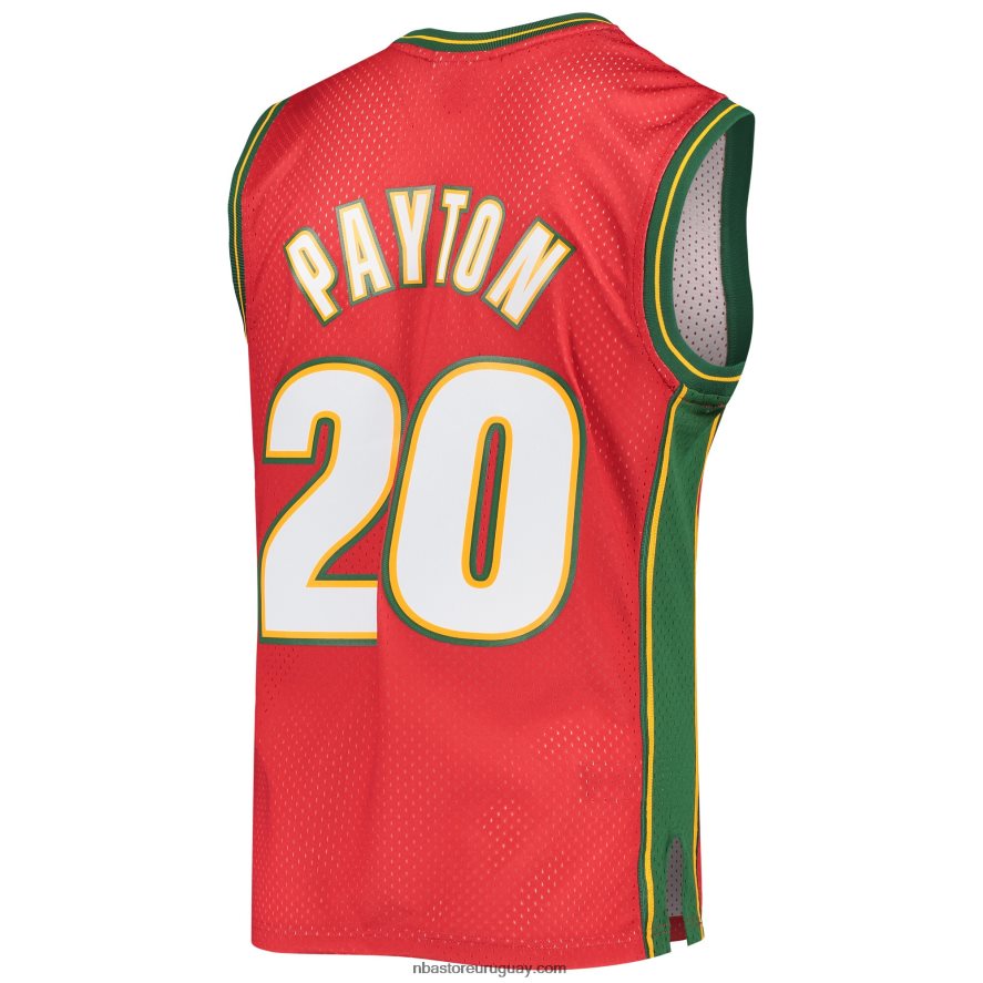 seattle supersonics gary payton rojo 1999-2000 auténticos clásicos de madera dura jersey swingman 6L080N2821 NBA