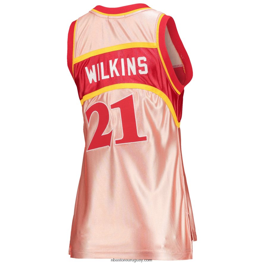 atlanta hawks dominique wilkins mitchell & ness rosa 75 aniversario oro rosa 1986 jersey swingman 6L080N12631 NBA