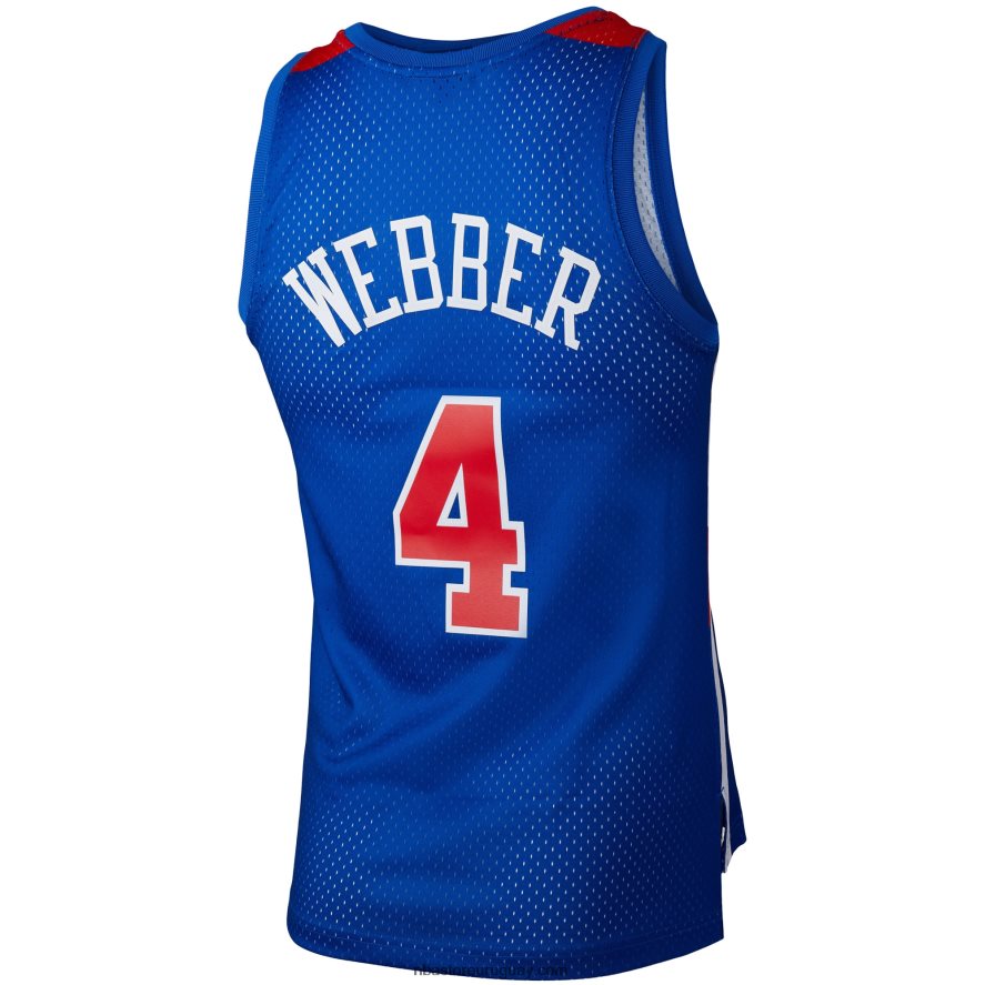 balas de washington chris webber mitchell & ness azul clásico de madera dura jersey swingman 6L080N16666 NBA