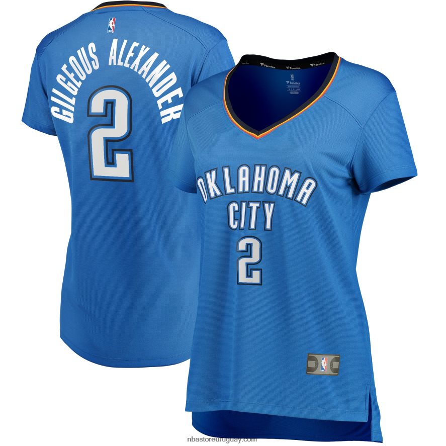 camiseta de jugador de oklahoma city thunder shai gilgeous-alexander blue fast break 6L080N9816 NBA