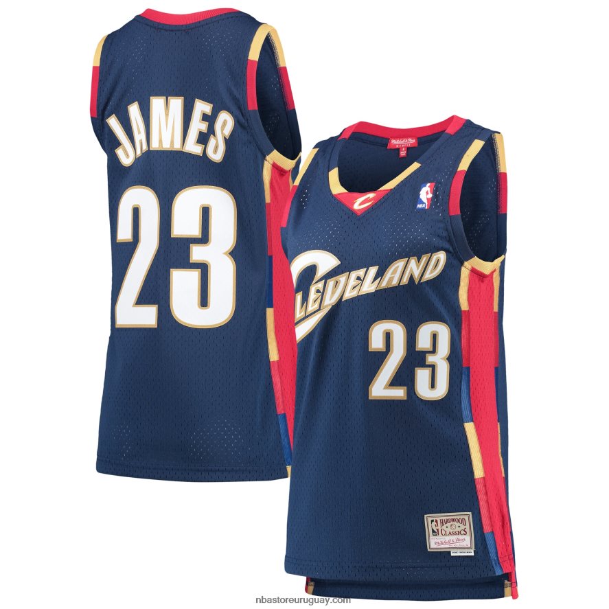 cleveland cavaliers lebron james mitchell & ness azul marino hardwood classics swingman jersey 6L080N9354 NBA