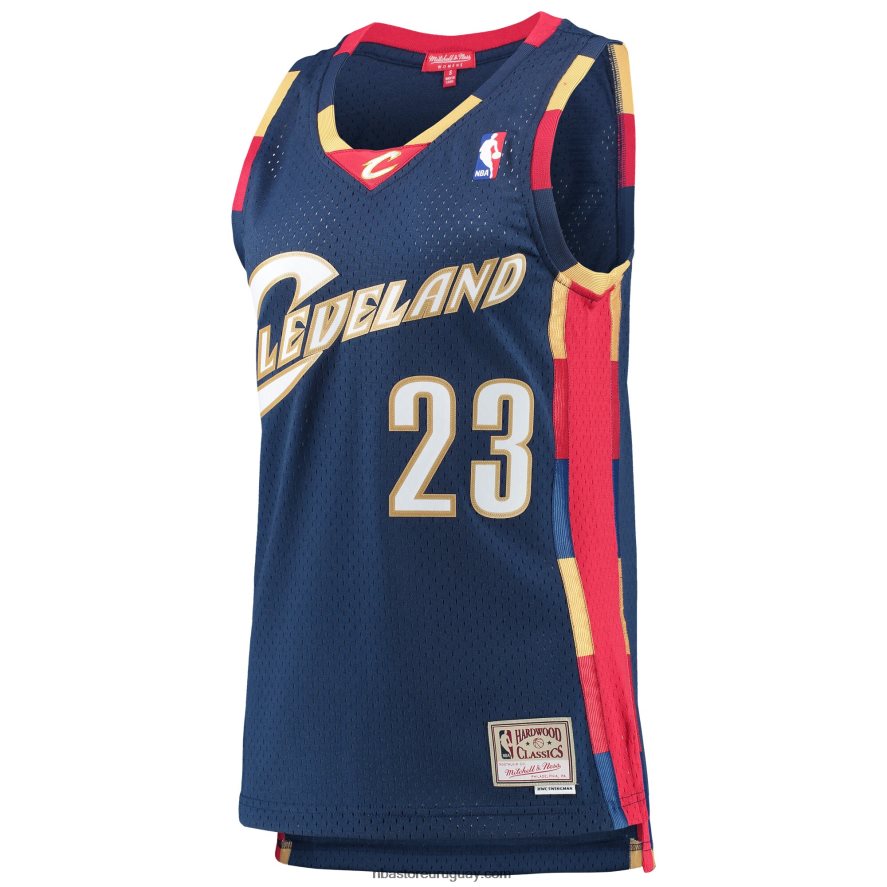 cleveland cavaliers lebron james mitchell & ness azul marino hardwood classics swingman jersey 6L080N9354 NBA