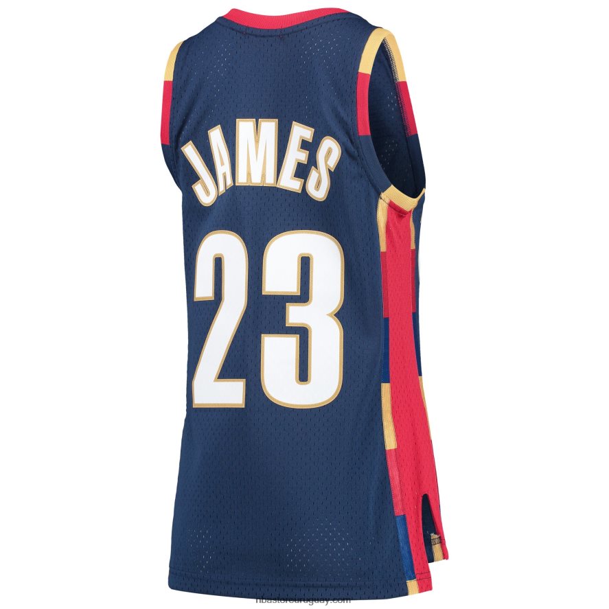 cleveland cavaliers lebron james mitchell & ness azul marino hardwood classics swingman jersey 6L080N9354 NBA