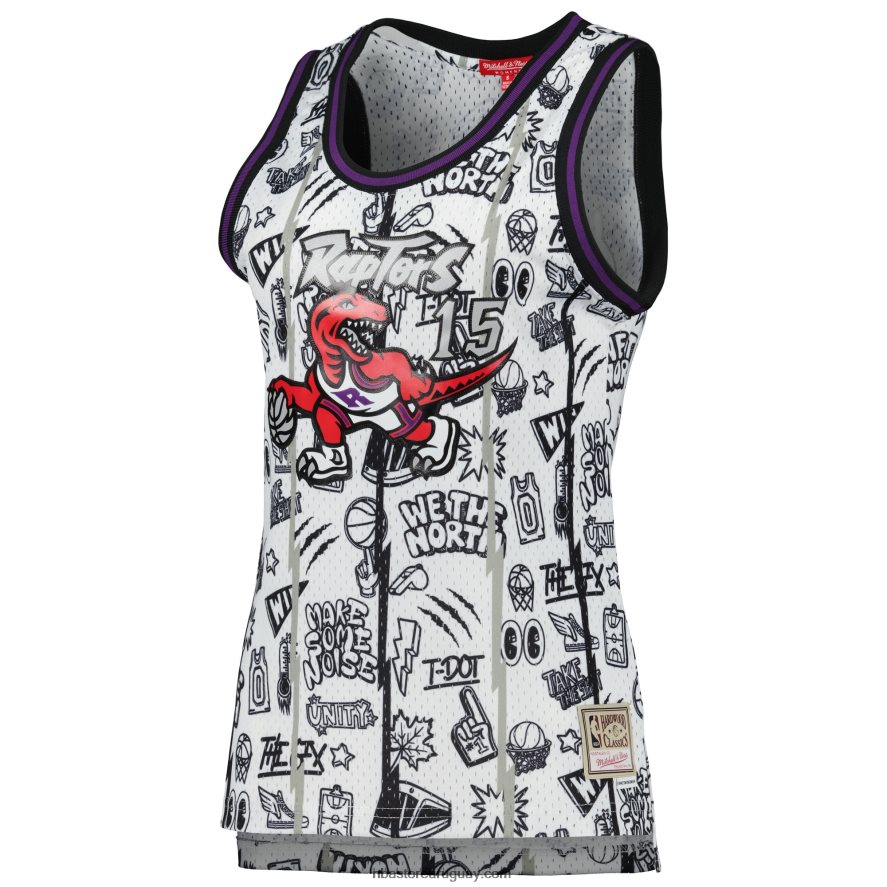 toronto raptors vince carter mitchell & ness blanco 1998 garabato swingman jersey 6L080N11930 NBA