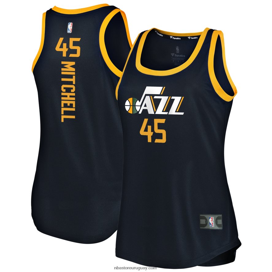 utah jazz donovan mitchell camiseta sin mangas del equipo de ruptura rápida azul marino 6L080N10027 NBA