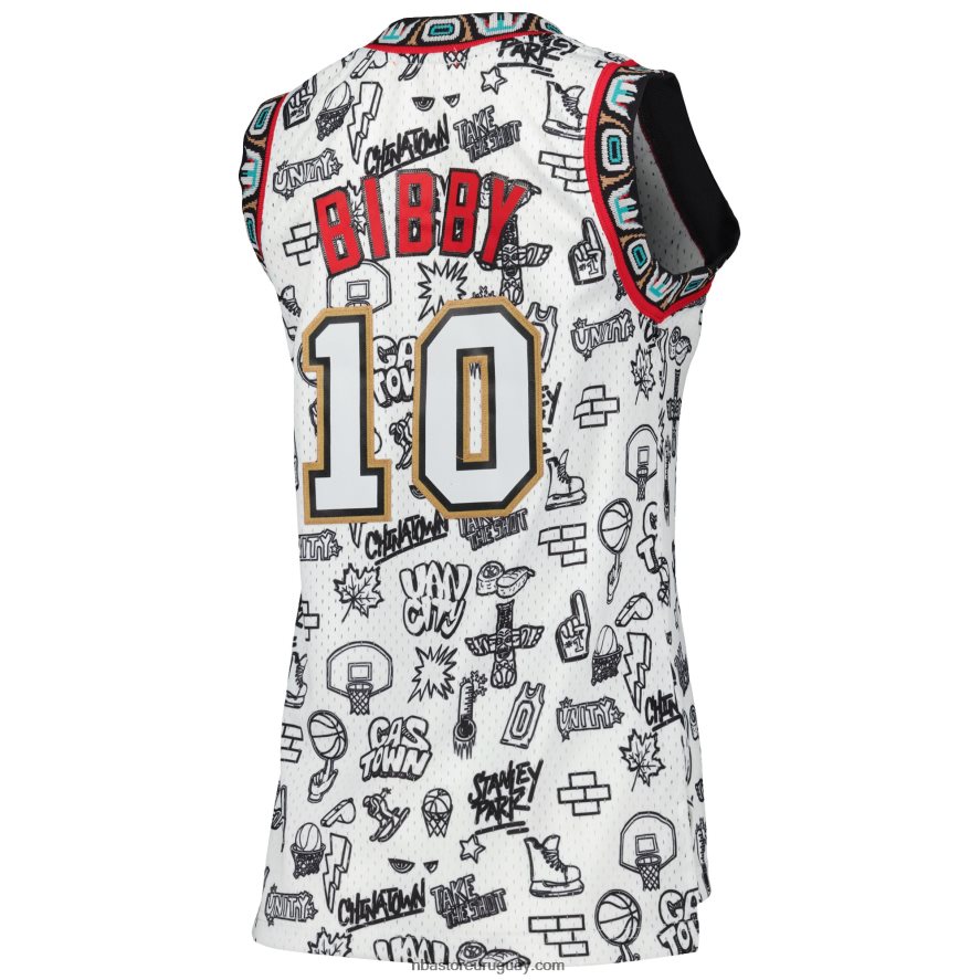 vancouver grizzlies mike bibby mitchell & ness blanco 1998 garabato swingman jersey 6L080N13435 NBA