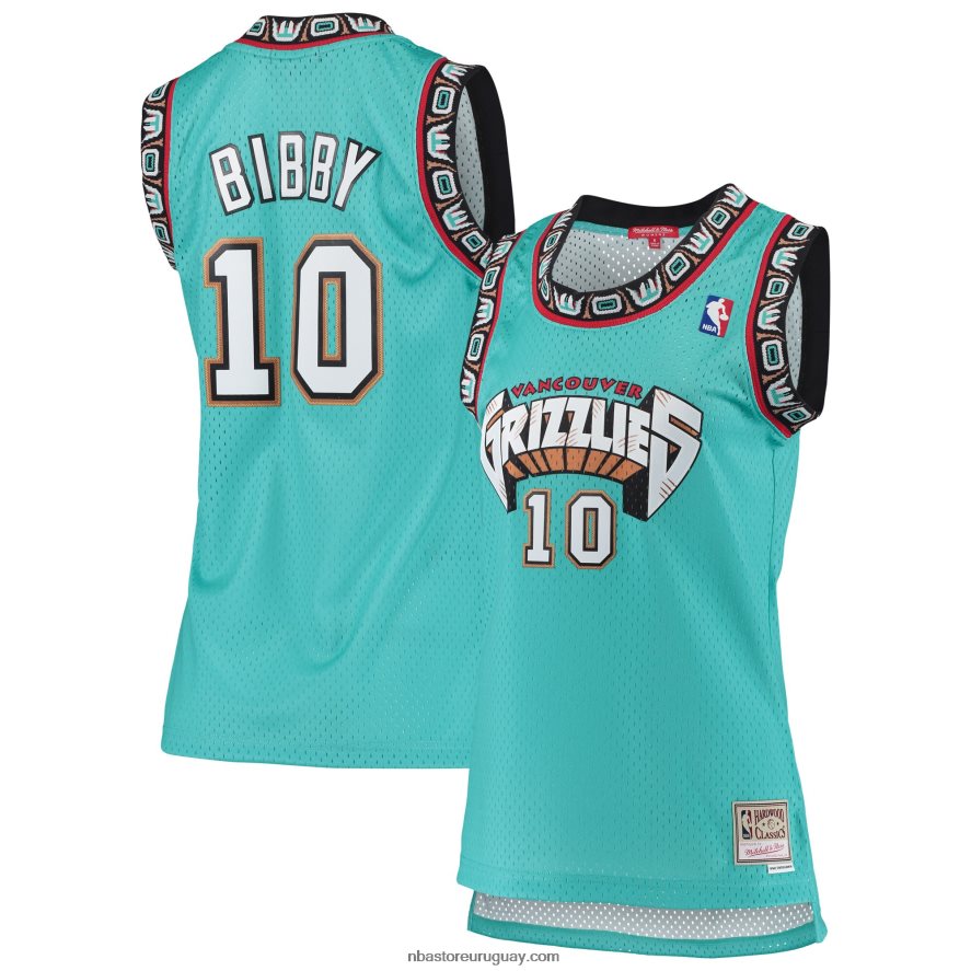 vancouver grizzlies mike bibby mitchell & ness turquesa clásico de madera dura swingman jersey 6L080N10086 NBA