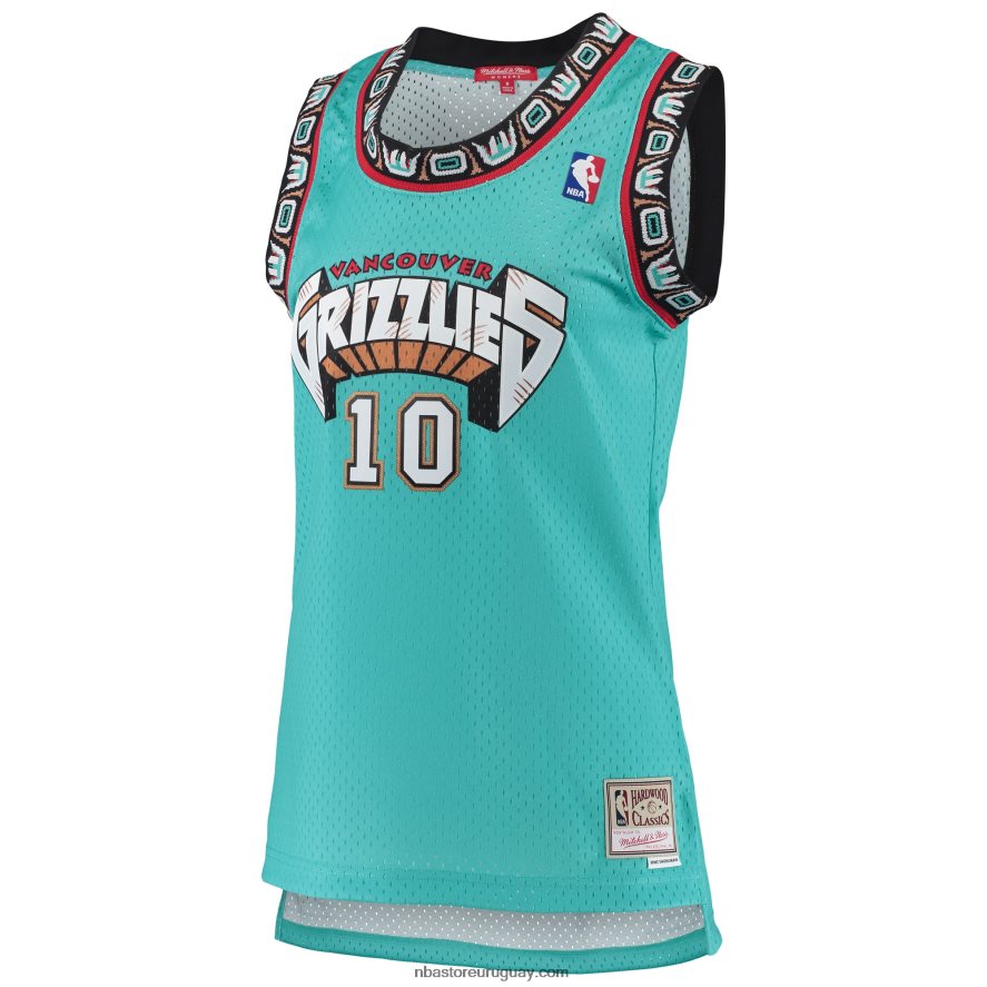 vancouver grizzlies mike bibby mitchell & ness turquesa clásico de madera dura swingman jersey 6L080N10086 NBA