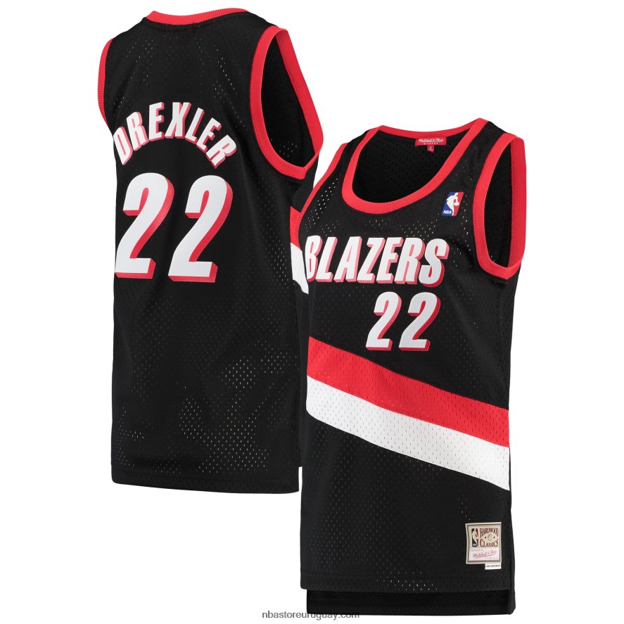 portland trail blazers clyde drexler mitchell & ness negro hardwood classics swingman jersey 6L080N9530 NBA